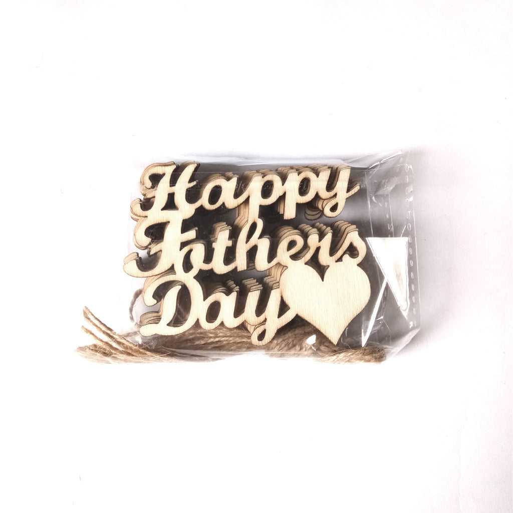 Wholesale of 10pcs/pack Wooden Mother's Day and Father's Day Wooden Pendants
